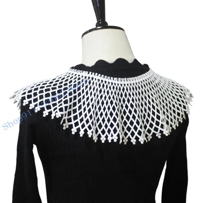 غطاء للرقبة ذو ياقة صناعية H9ED، شبكة قابلة للتنفس، ياقة قابلة للفصل للنساء أثناء السفر