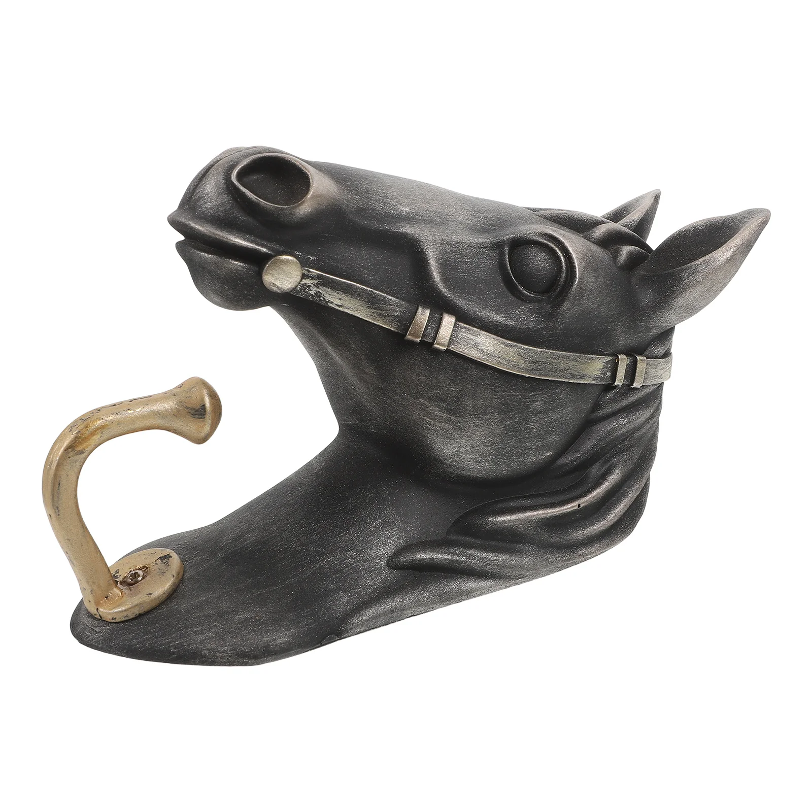 Sculpture Wall Mount Horse Head Hook Hooks Resin Zinc Alloy Hanger for Heavy Duty Coat