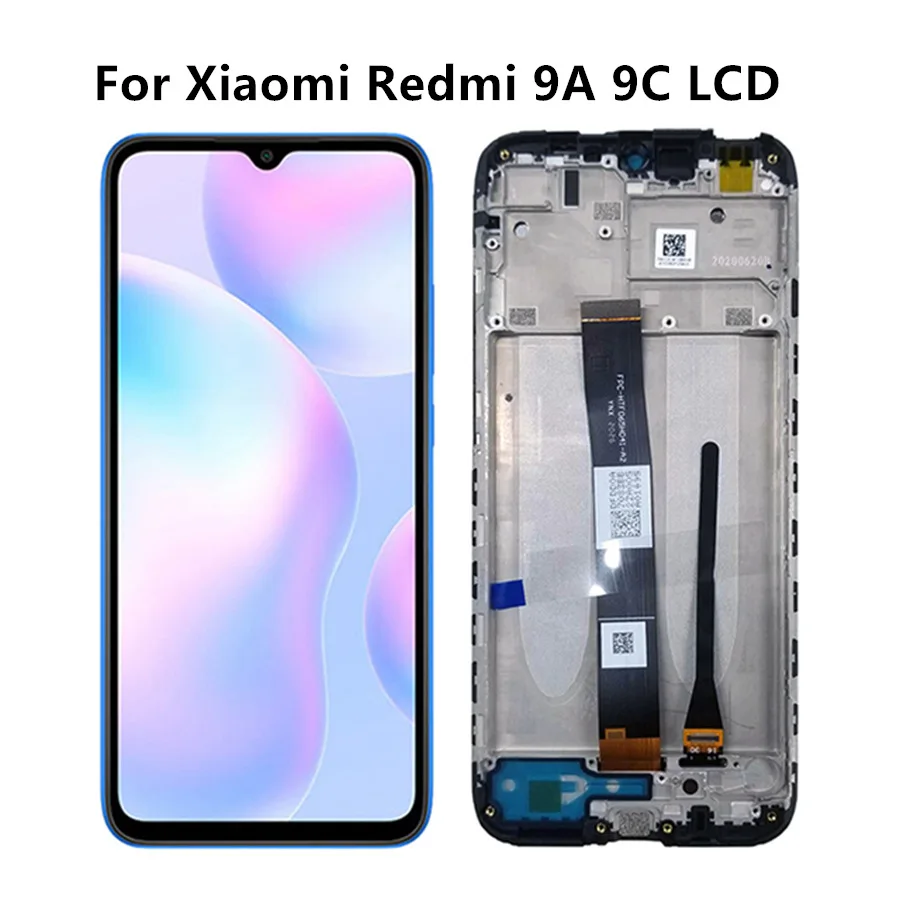 

ЖК-дисплей с сенсорным экраном Ips 6,53 дюйма для Xiaomi Redmi 9A 9C NFC M2006C3MNG, дигитайзер в сборе с рамкой M2006C3MG M2006C3MT