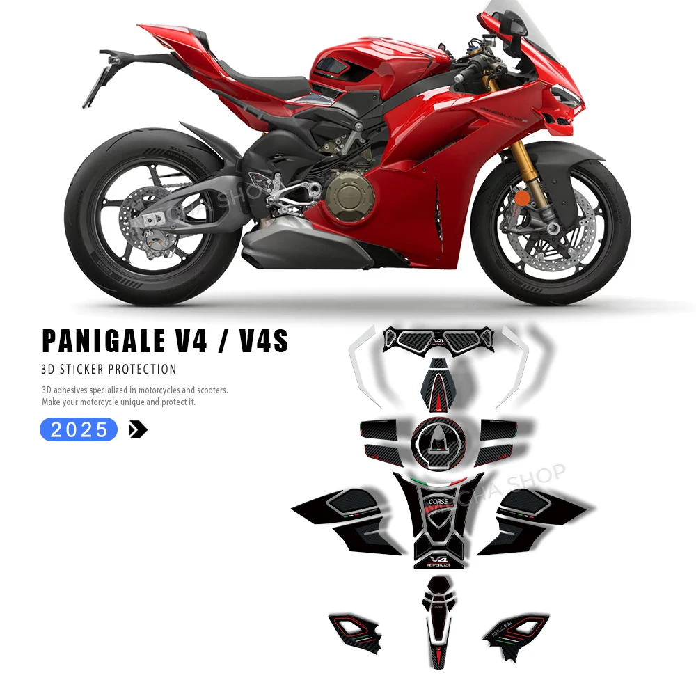 

Для Panigale V4 3D наклейки украшения мотоцикла комплект защитных наклеек V 4 V4S 2025