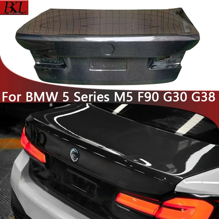 For BMW 5 Series M5 F90 G30 G38 Carbon fiber trunk lid encloses the upper lid behind the tailgate Car Trunk lid Upgrade body kit