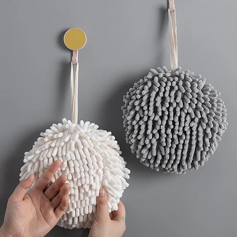 Chenille Handtücher Küche Bad Handtuch Ball mit hängenden Schlaufen schnell trocknen weiche saugfähige Mikro faser Handtücher