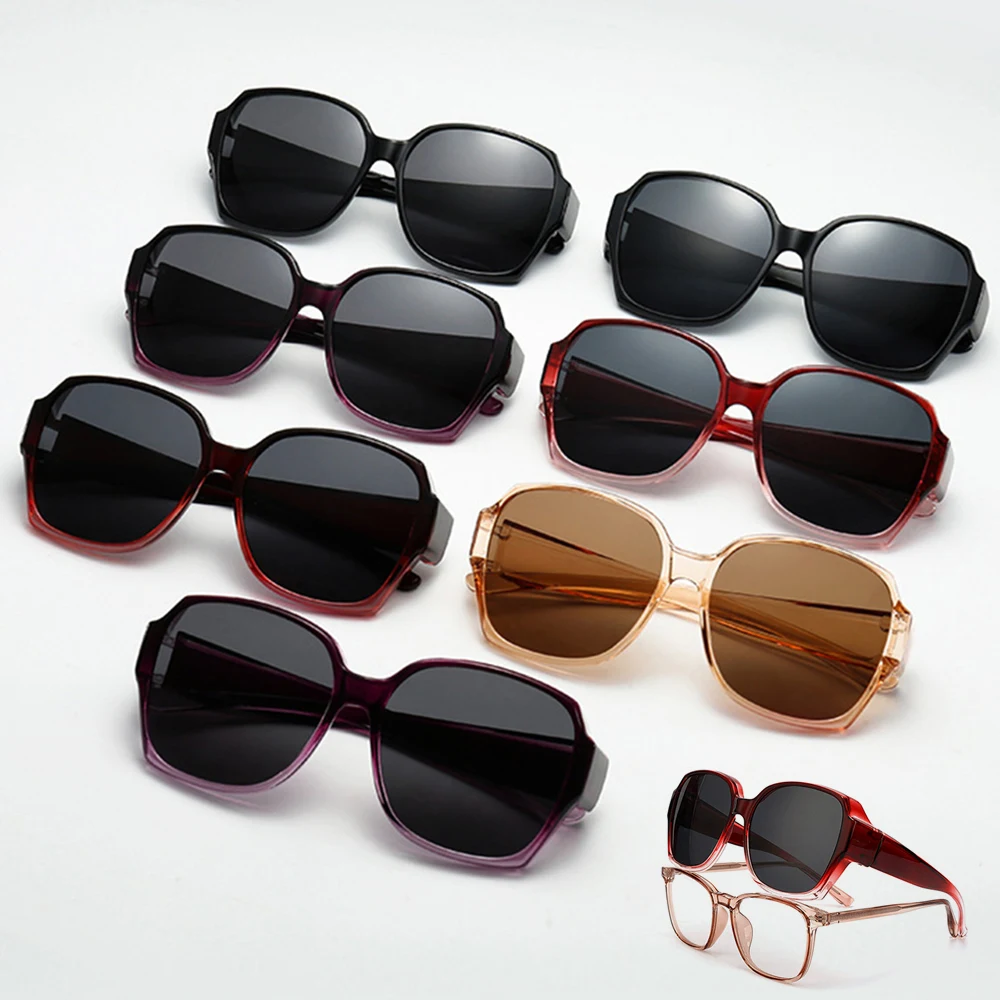 Fashion Polarized Portable Men Women Vintage Driving Sunglasses Square Shades Wrap Around Sunnies Summer UV Resistant Sunnies