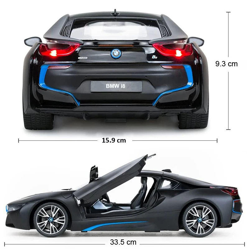 BMW i8 RC Car 1:14 Scale Remote Control Toy Radio Controlled Car Model Auto Open Doors Machine Gift for Kids Adults Rastar