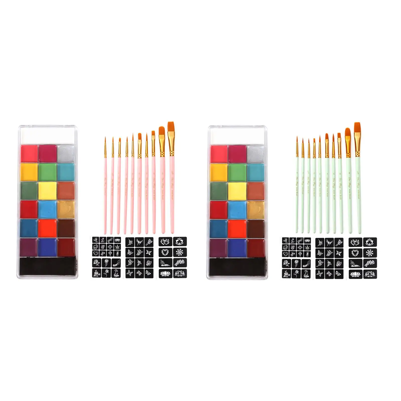 20 لونًا من طلاء الوجه والجسم الزيتي للهالوين والحفلات ومجموعة فرش المكياج للأطفال والكبار #1