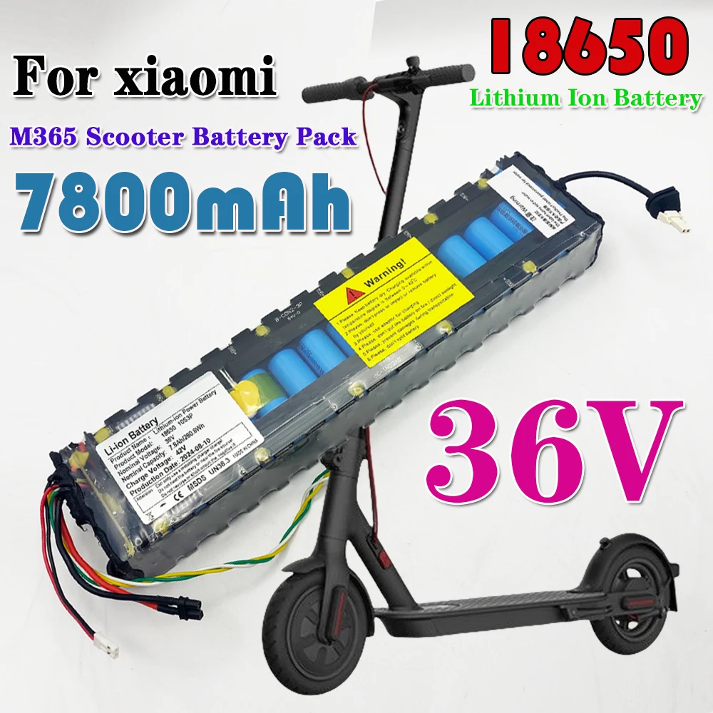 

10S3P 7800mAh 36V Battery Pack for Xiaomi M365 Electric Scooter 18650 NE1003-H Cell Communication Interface Discharge Tail Light