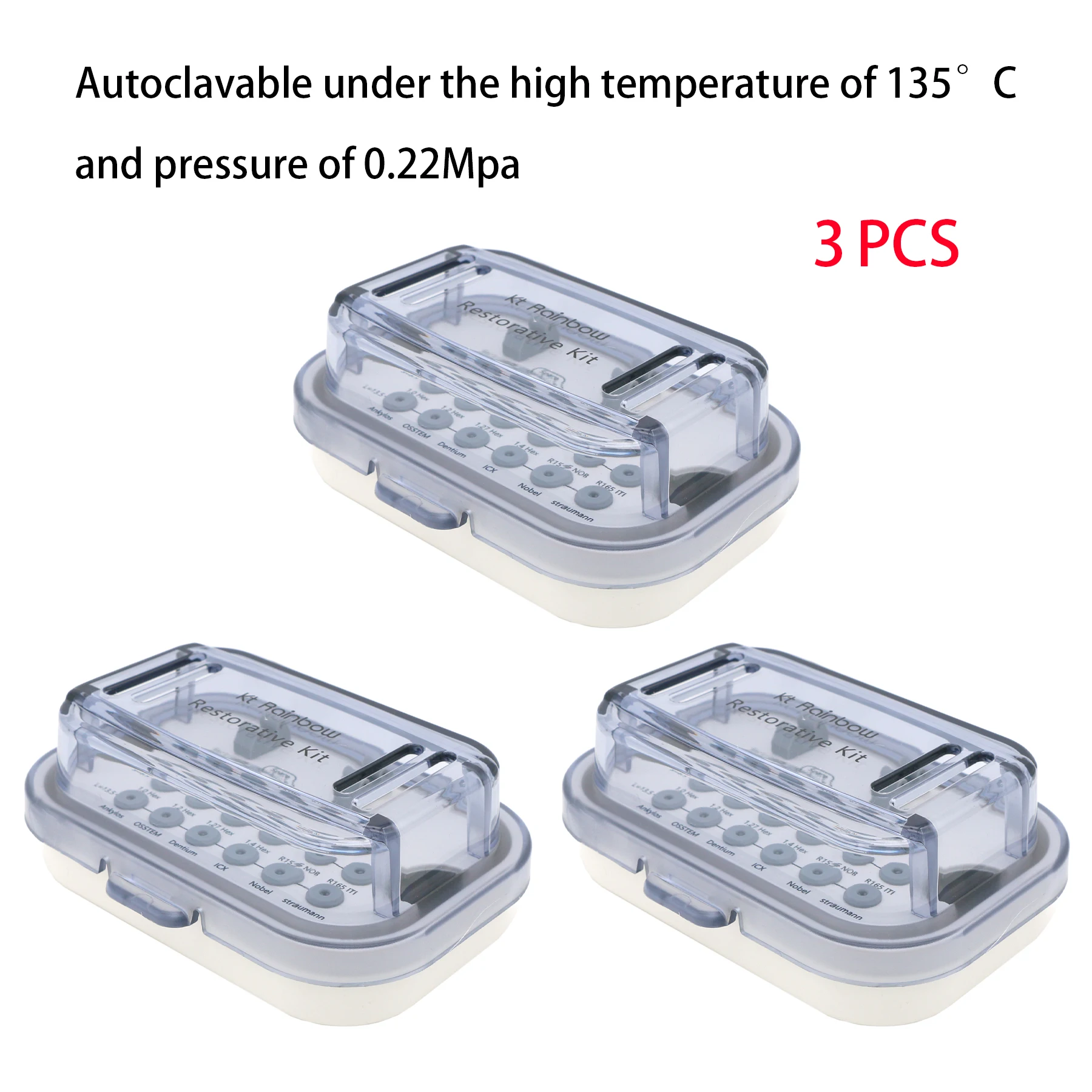 3pcs Implant Abutment Prosthetic Kit Ratchet General Box for Planting Tools Autoclavable