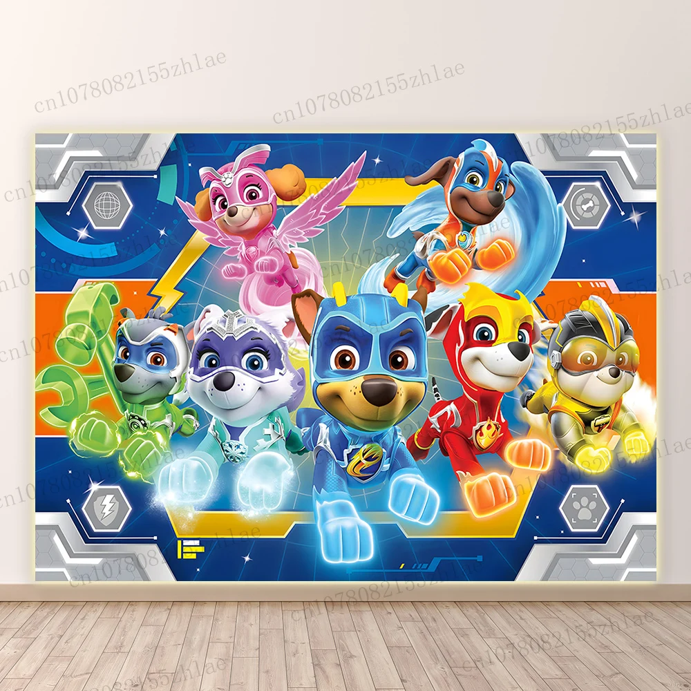 Paw Patrol Birthday Party Photo Backdrop Cartoon Photo Background Baby Shower Photography Backdrop