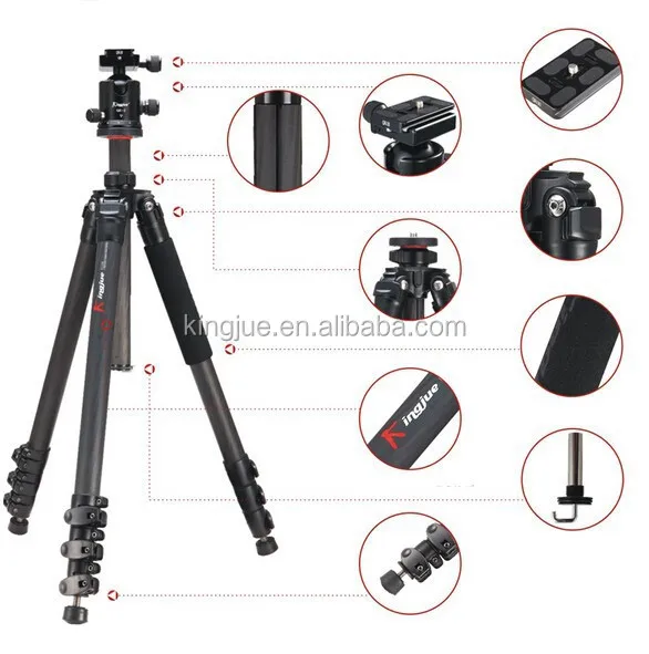 Wholesale Professional Camera Flexible Tripod Kingjoy Camera Camcorder Tripod F2207R Fiber Carbon Versatile Tripod