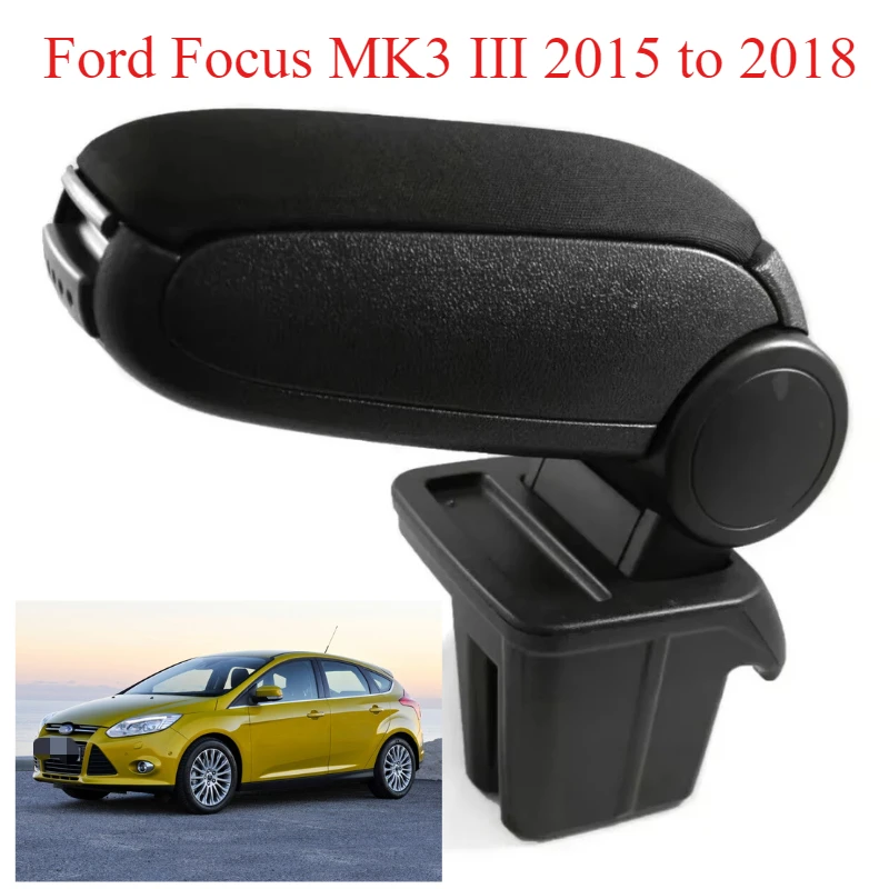 

For Ford Focus MK3 III 2015-2018 Armrest Center Console Black Textile Original Fit Car Interior Accessories Replacement Parts