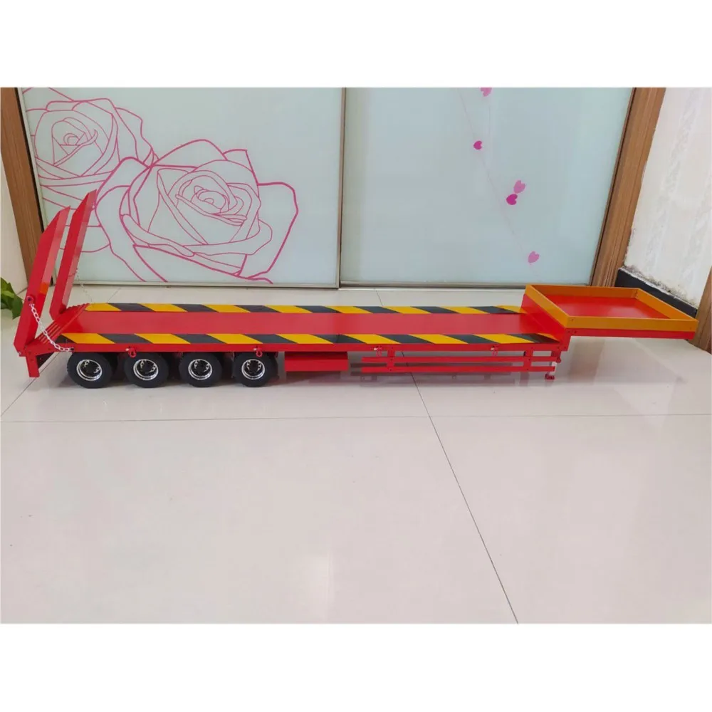 

Металлический 4-осный прицеп-полуприцеп 1/14 RC, окрашенная модель для радиоуправляемых тракторов, грузовиков, строительной техники, игрушек TH23239