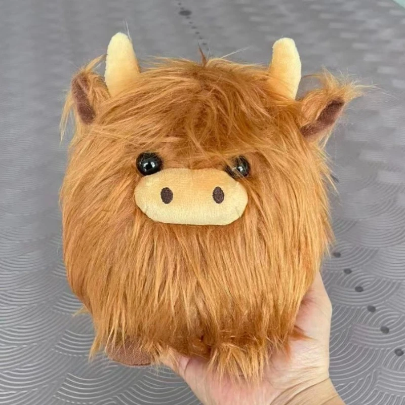 Süßes Highland Cow Plüschtier Simulation Rinder Plüschtier Anhänger Taschenanhänger Weich gefüllt Kawaii Schlüsselanhänger Plushie Home Decor