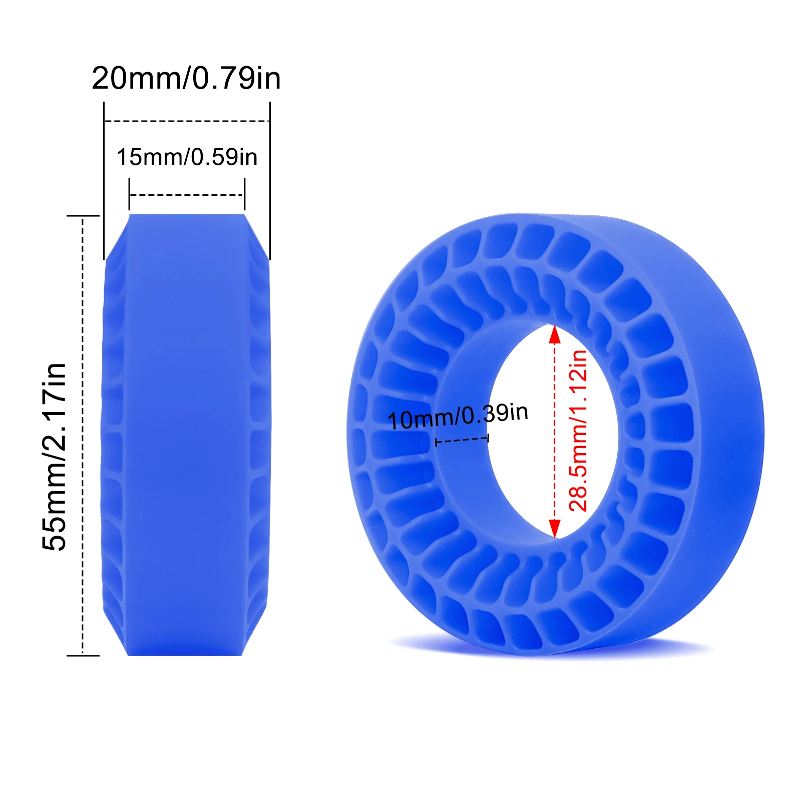 OGRC 1.0 \'\'silikonowe wkładki gumowa opona pianki 1.0 opony do kół dla TRX4M SCX24 1/18 1/24 opony gąsienicowe części zamienne-58*63mm