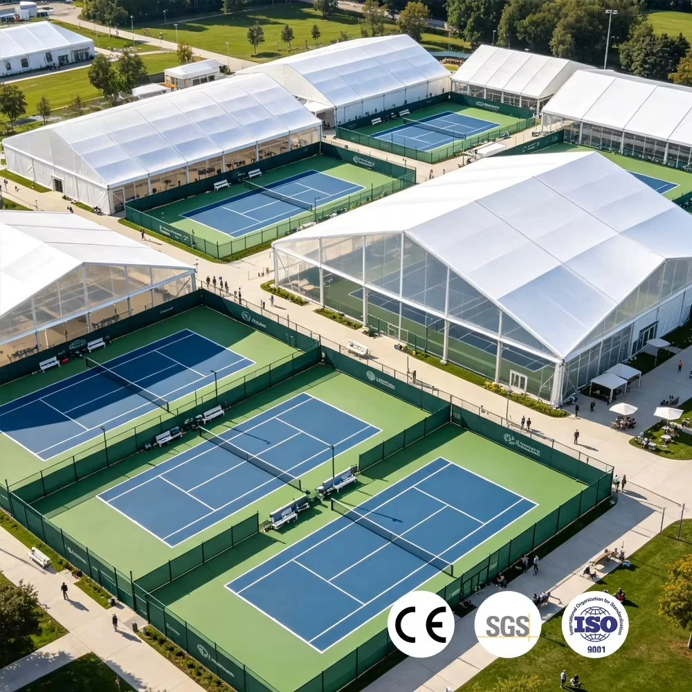Custom Large Pickleball Team Shelter Tent Luxury Aluminum Frame Waterproof Outdoor Sports Marquee Court Canopy Design