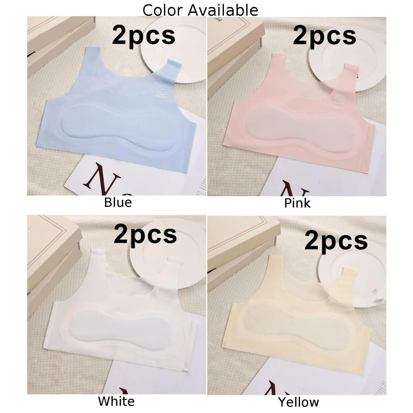 

Casual Daily Use Breathable Underwear Sleeveless Top Yellow Casual Style Different Tag Sizes High Stretch Elasticity