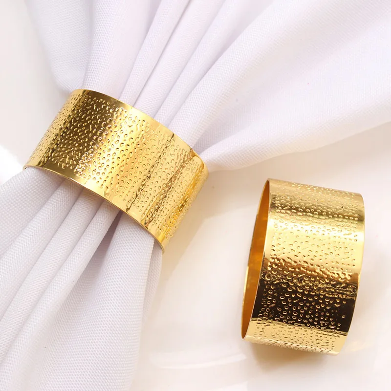 

Napkin Rings Holders New Simple Golden Circle Buckle Novelties Becket For Hotel Wedding Party Event Dining Table Decoration