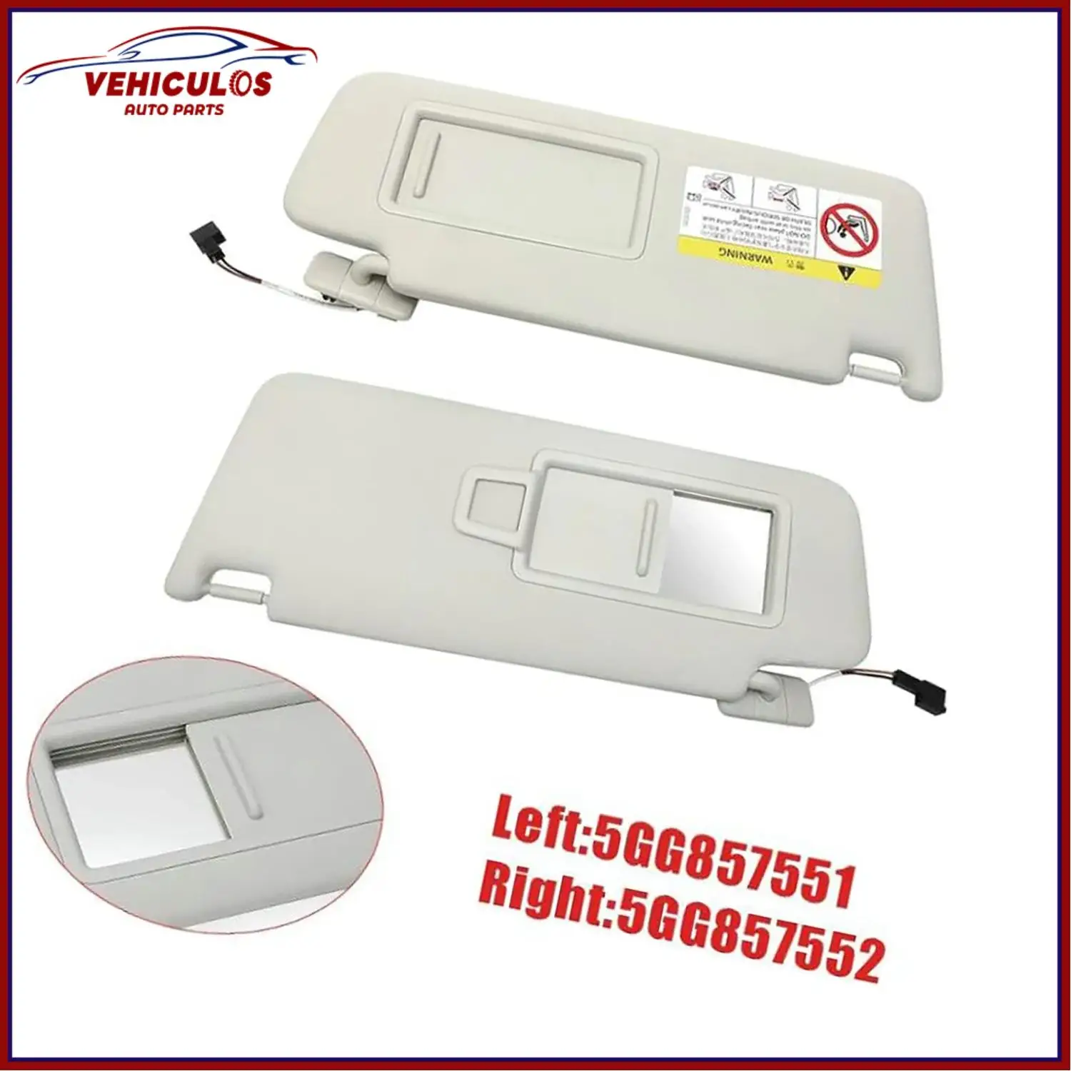 Auto Front Sun Visor Panel With Makeup Mirror 5GG857551 5GG857552 For Golf 7 Jetta MK7 Passat B8 T-Cross