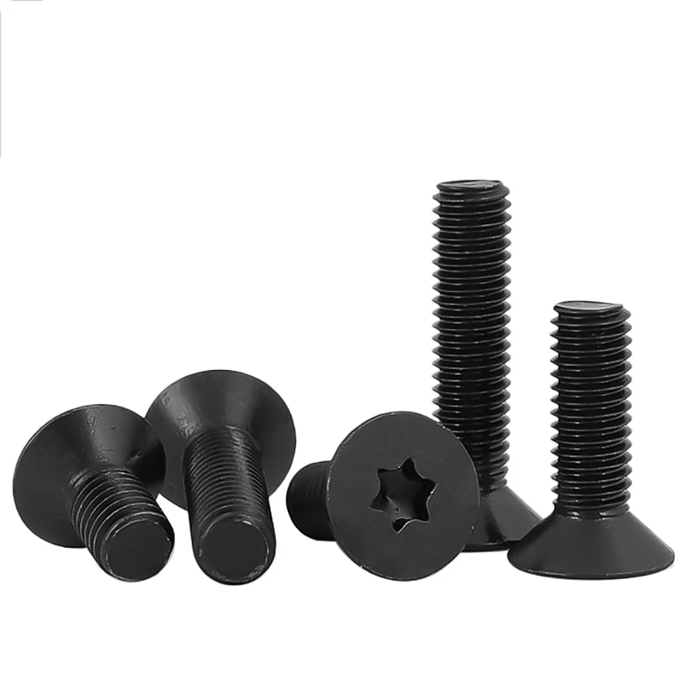 10/50 M2 M2.5 M3 M4 M5 M6 M8 M10 Black 304 Stainless Steel Six-Lobe Torx Head Flat Countersunk Screw Six Lobe Bolt Machine screw