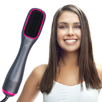 2 In 1 Hair Straightening Brush Negative Ion Hair Straightener Heating Comb Multifunctional Hair Curler Curling Brush Stying Too