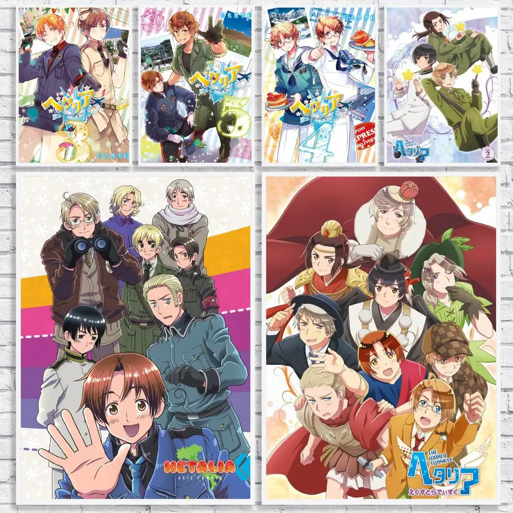 Axis Powers Hetalia Axis Powers Poster Versatile HD Waterproof Wall Art Self-Adhesive Decor for Any Space Ideal Gift