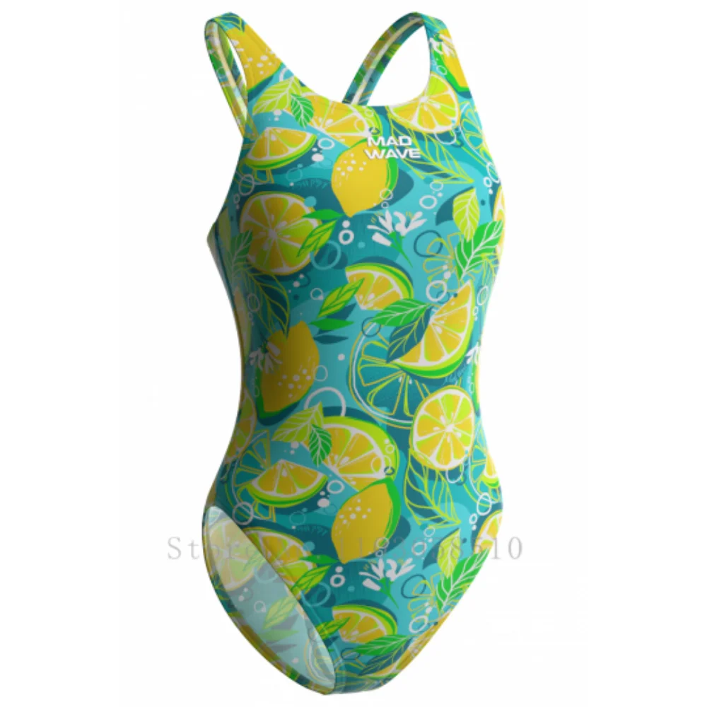 Summer Triathlon Training Swimsuit Women Criss Cross Back One-piece Casual Beach Bathing Suit Print Bikini Sexy Swimwear