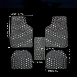 Waterproof leather car floor mats, universal auto foot pad protector, car rug, accessories, 5 pcs 10 Main Waterproof Carpet Sales - №4