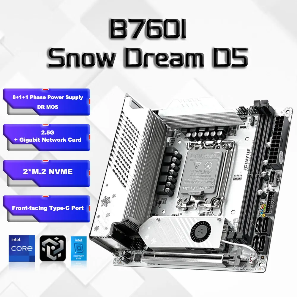 B760i ARGB WIFI DDR5 Motherboard mini ITX desktop computer 12/13 /14 generation processor DDR5 LGA1700 With WIFI6 AX201