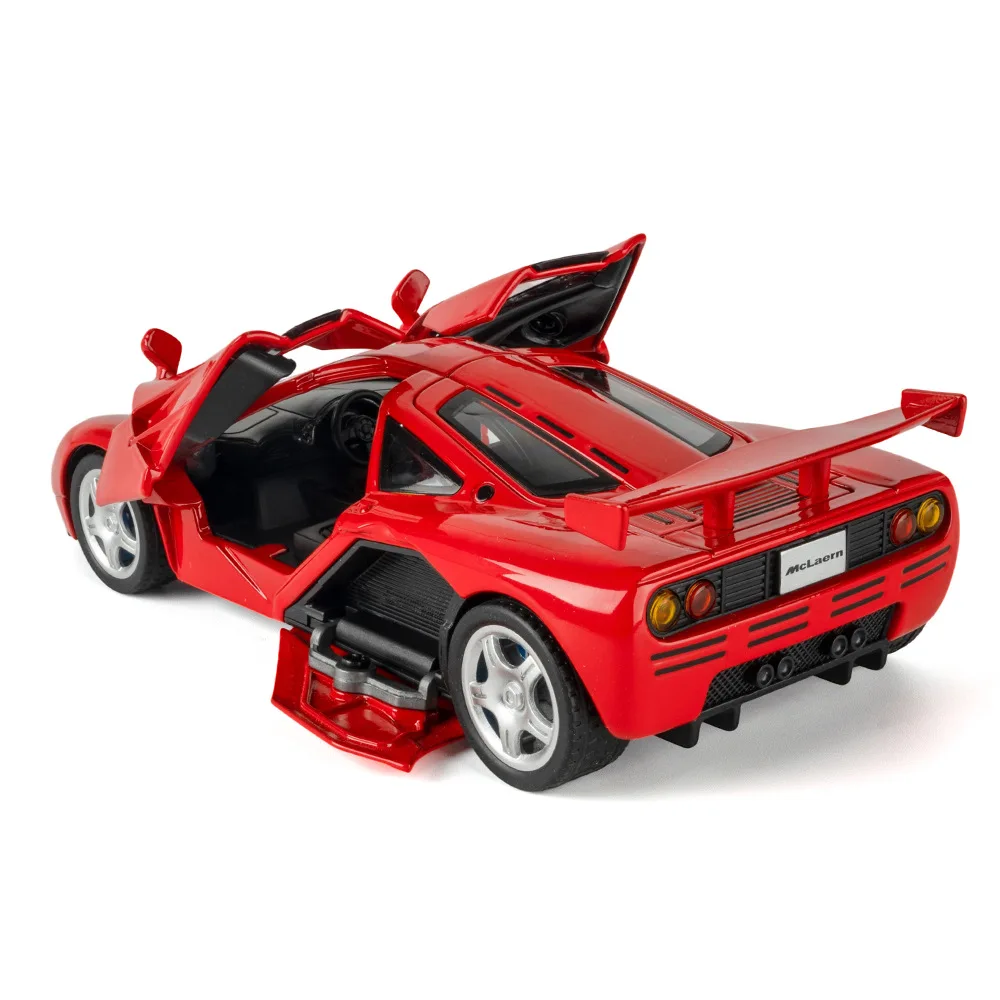 1:32 McLaren F1 XP4 XP5 1933 Supercar Metalowy Model Auta z Odlewu Stopu z Dźwiękiem i Światłem, Napędem Pull-Back, Zabawka dla Dzieci, Prezent na Święta