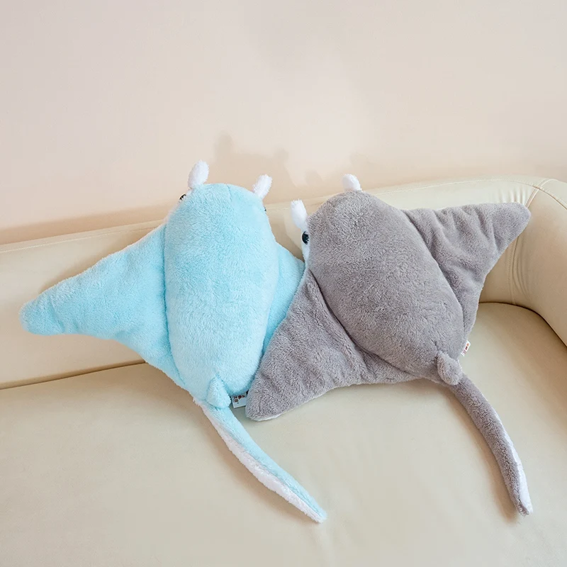 Soft Manta Ray Plush Toy Fluffy Devil Fish Stuffed Pillow Comfortable Sofa Marine Animal Manta Ray Cushion Kids Birthday Gifts
