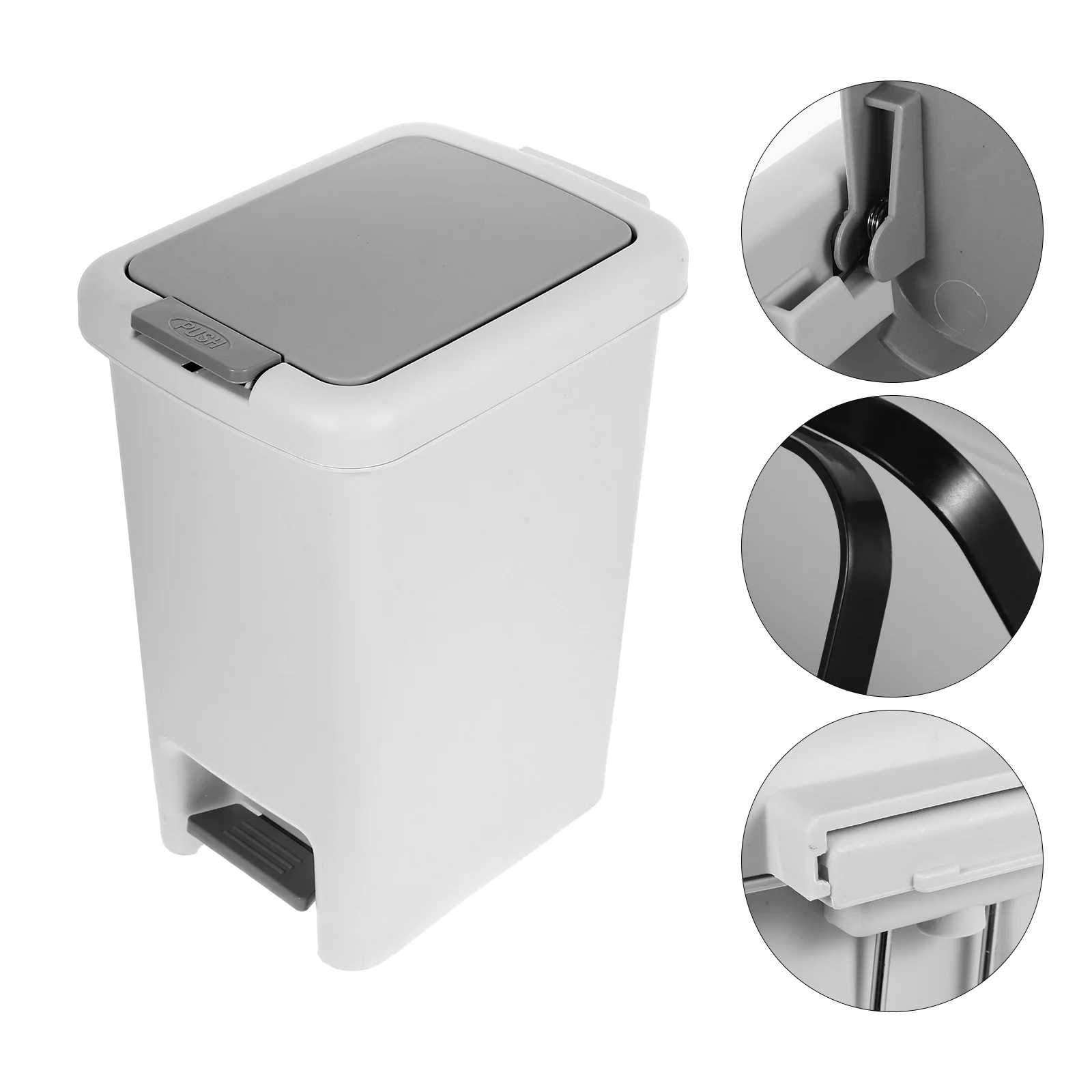 

Slim Kitchen Trash Can Thickened Pedal Operated Narrow Space Garbage Bin For Home Office Bathroom Bedroom Waste Paper