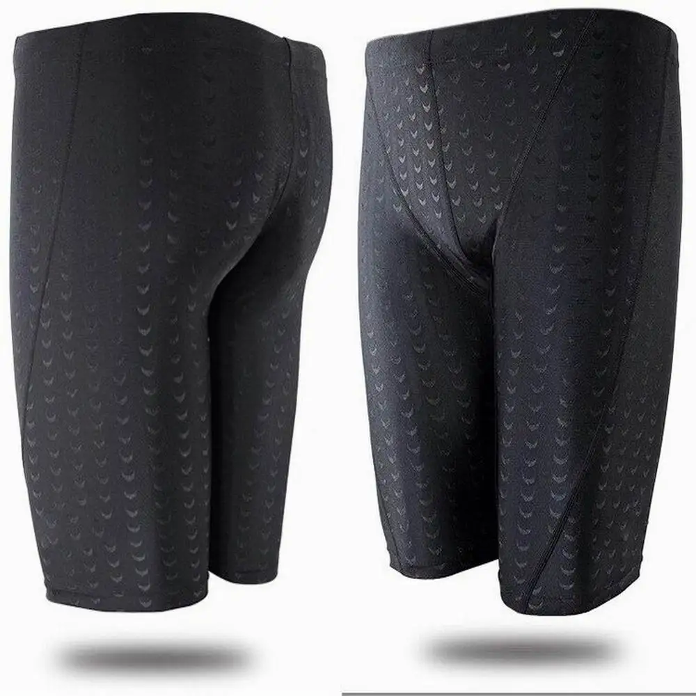 Men Shark Skin Water Repellent Professional Competitive Swimming Trunks Brand Soild Jammer Swimsuit Pant Racing Briefs