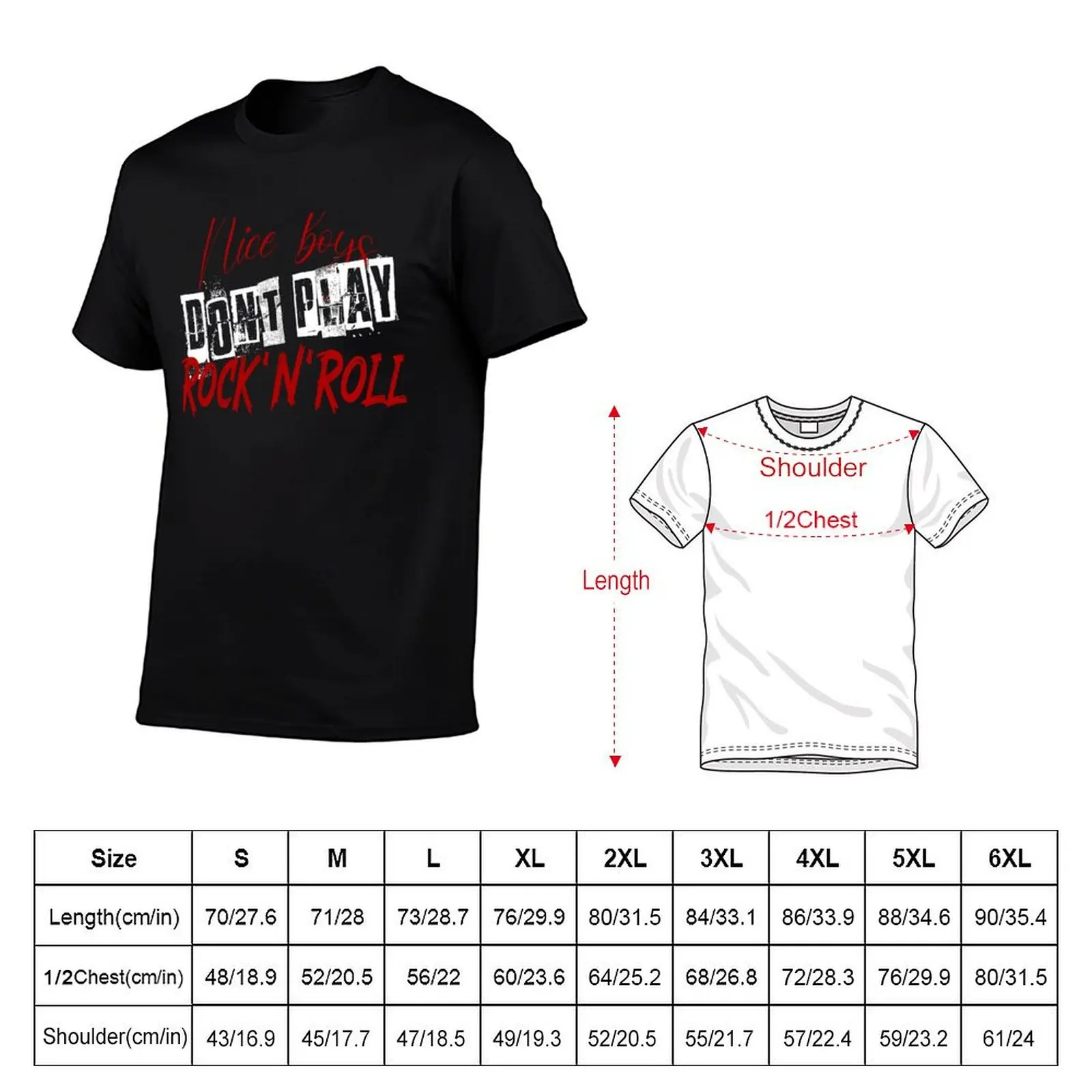 Beaux garçons ne jouent pas Rock N Roll T-Shirt homme T-Shirt graphique homme T-Shirt coton T-Shirt