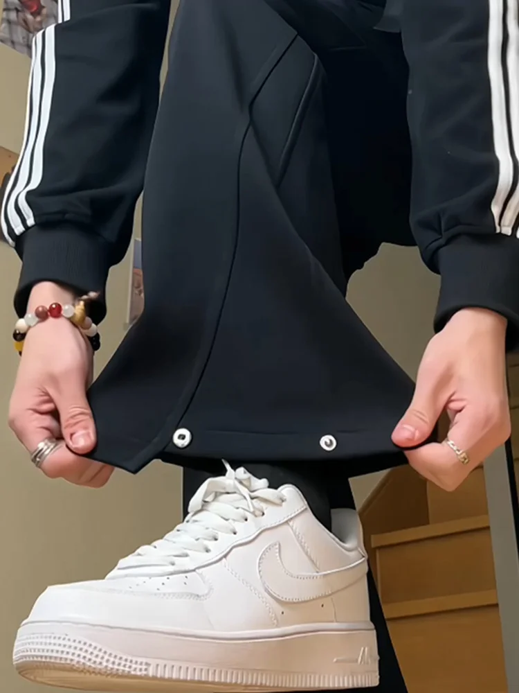 

American High Street Vibe Loose Casual Pants for Men Trendy High Waist Straight Leg Long Trousers Faionable Spring Autumn