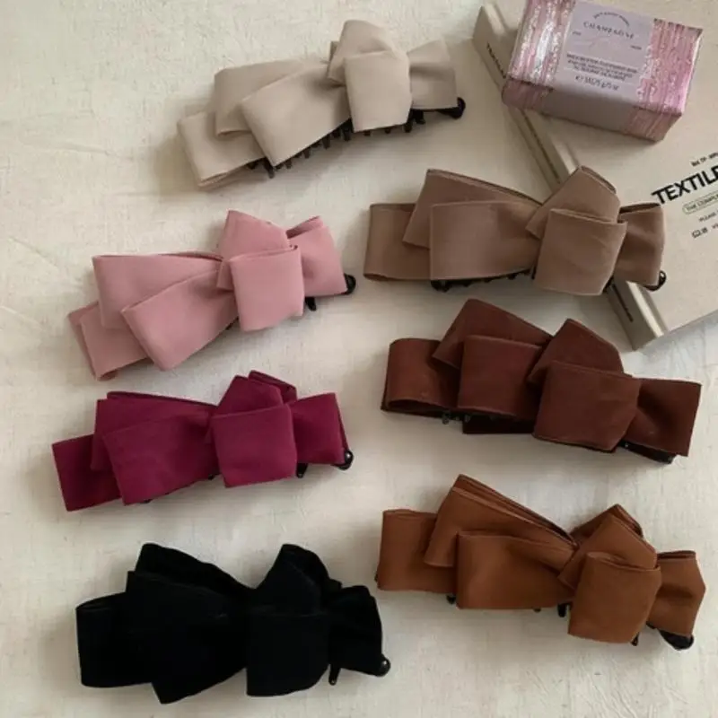 Hochwertige mehrschichtige Schleifen-Bananenklammer Haarnadel Pferdeschwanz-Haarspangen Kopfbedeckung Haarschleifen für Mädchen Haaraccessoires – Detail 5