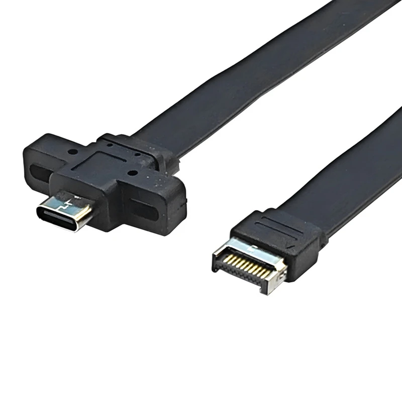 Conectores de cable adaptador USB3.2 GEN2 * 2 Cable de extensión del panel frontal USB 3,2, cable deflector GEN2x2 TYPE-E