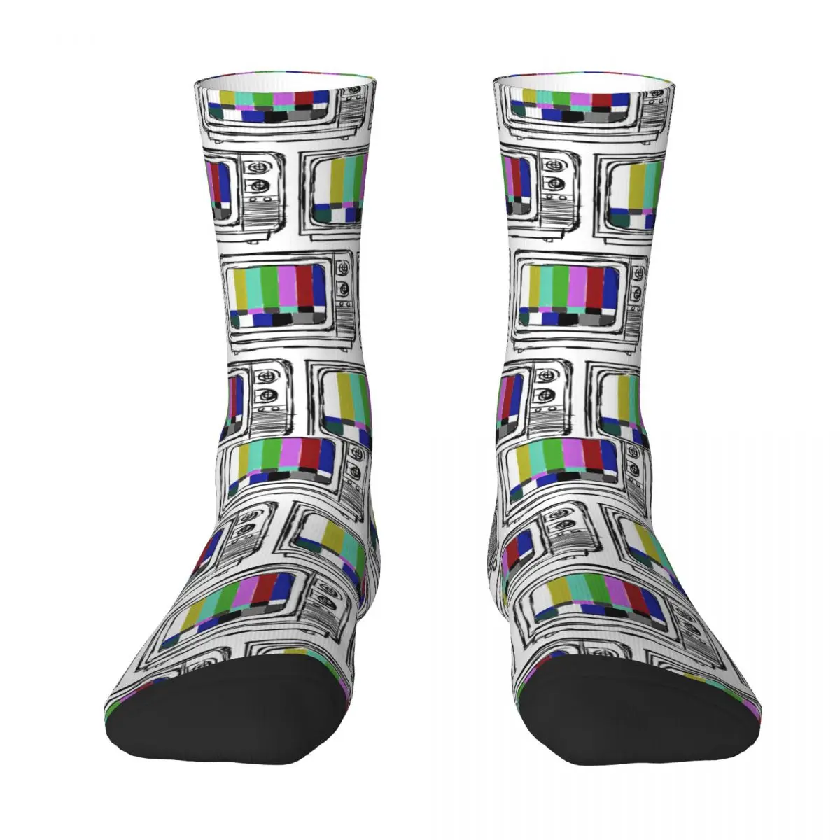 Seamless Television Sketch Style Adult Socks,Unisex socks,men Socks women Socks