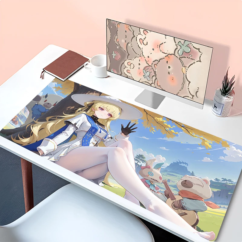 Mouse Pad Office PC Sexy Phoebe Zani Mousepad Laptop Wuthering Waves Kawaii Desk Mouse Mat Anime Girl Gamer Cabinet Keyboard Pad