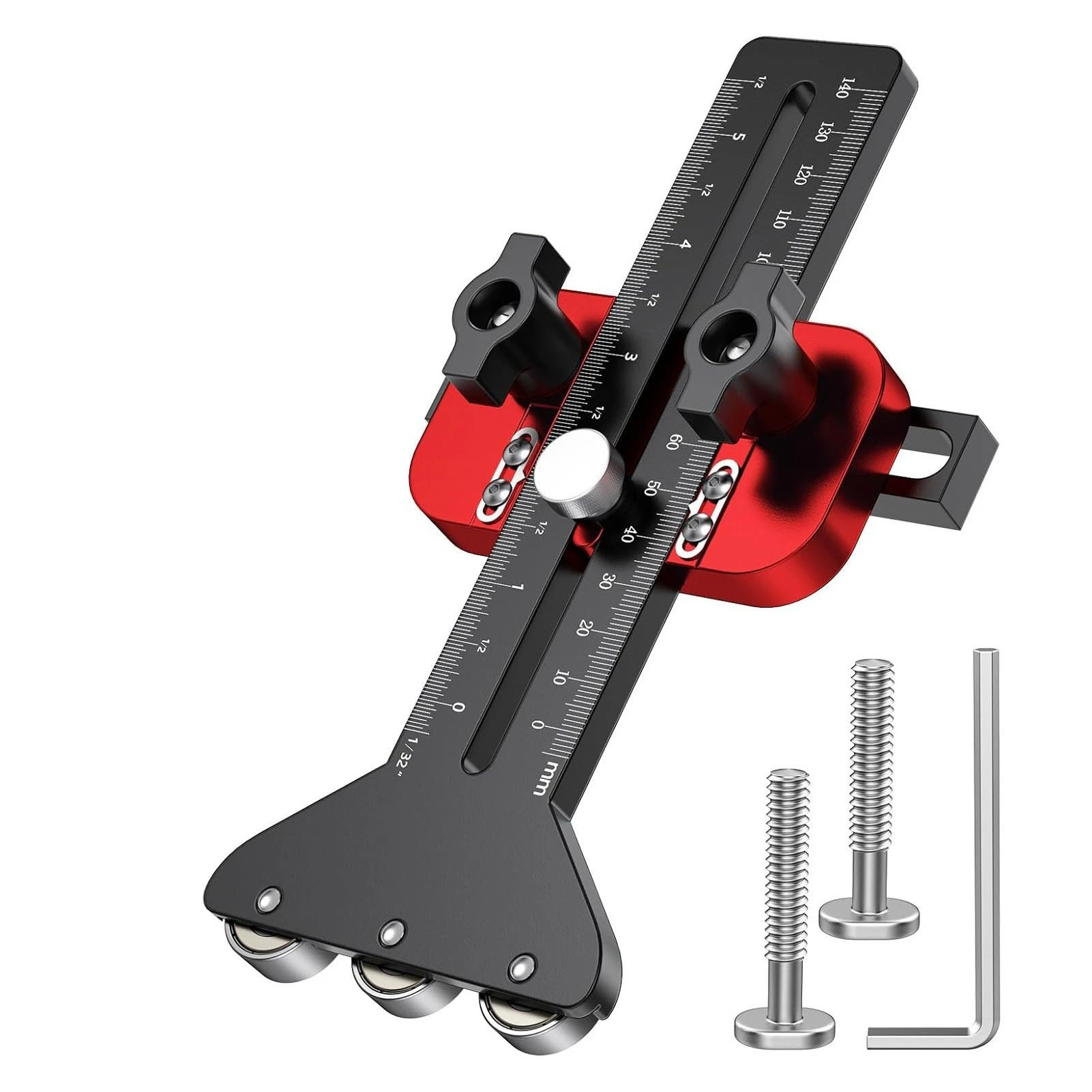 

Тонкий направляющий упор для настольной пилы с 3 роликами-ограничителями для U-образного паза 3/8x3/4 дюйма и T-образного паза 1/4x3/8 дюйма