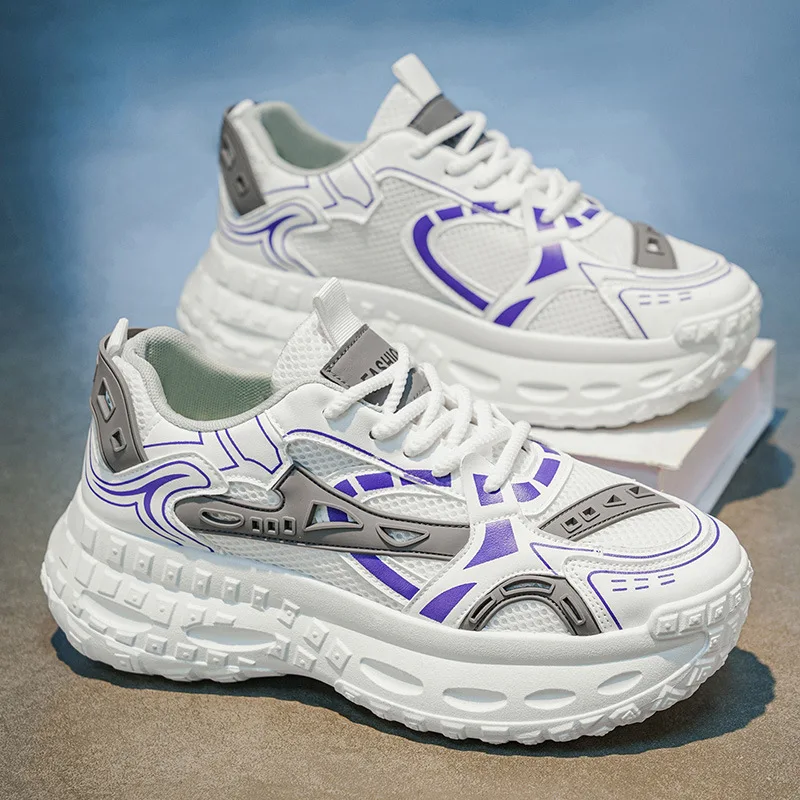 

Men's Summer Breathable Mesh Anti-Slip Casual Sports Shoes 2026 New Height Increasing Dad Shoes Comfortable
