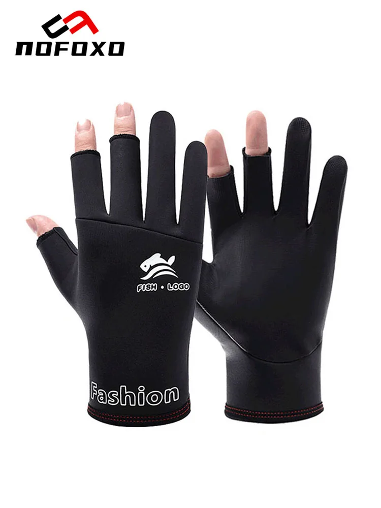 AliExpress nofoxo NOFOXO Anti-Slip Waterproof 3 Cut Fingers Fishing Gloves Windproof Anti-Slip Wear-resistant Anti-cutting Cycling Outdoor Unisex