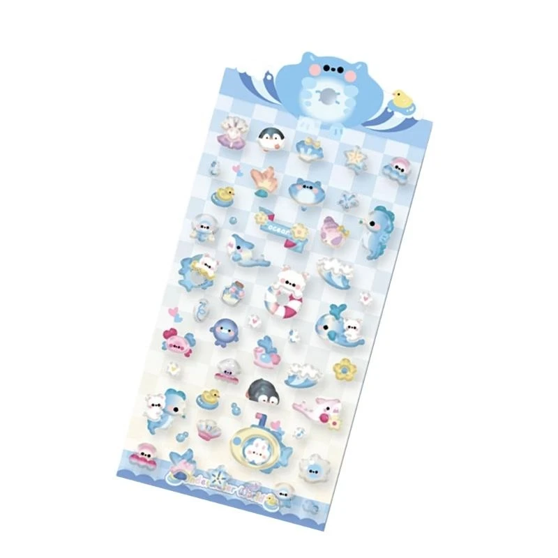 الكرتون ثلاثية الأبعاد الحيوان ملصق لتزيين مخطط صندوق رصاص قضية الهاتف سكيتبورد سكرابوكينغ الزينة ملصق #4