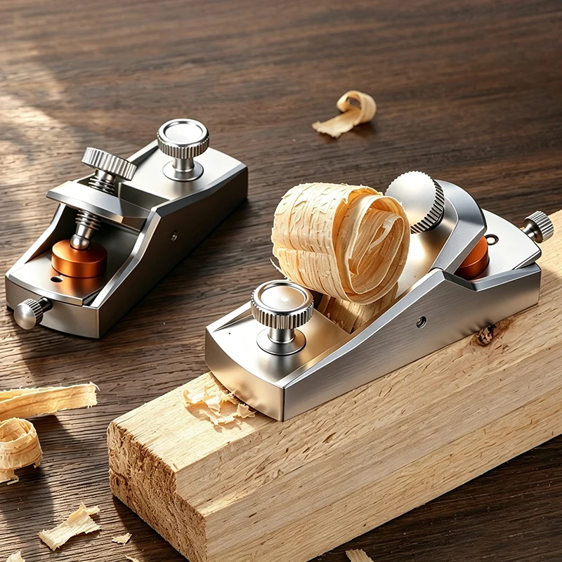 Mini Hand Planes Portable Aluminum Alloy Planer Magnetic Adjustable Manual Planers Woodworking Rust-proof Detachable Planer