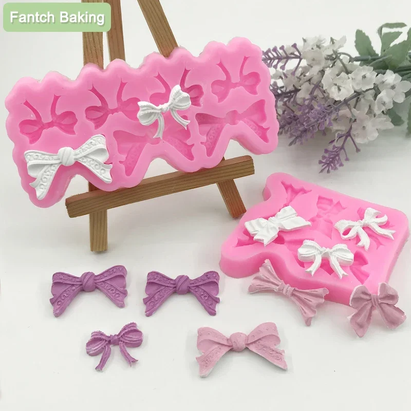 

New Kinds Bow Knot Silicone Fondant Molds Resin Art Mould Cake Decoration Chocolate Tools Pastry Kitchen Baking Accessories Set