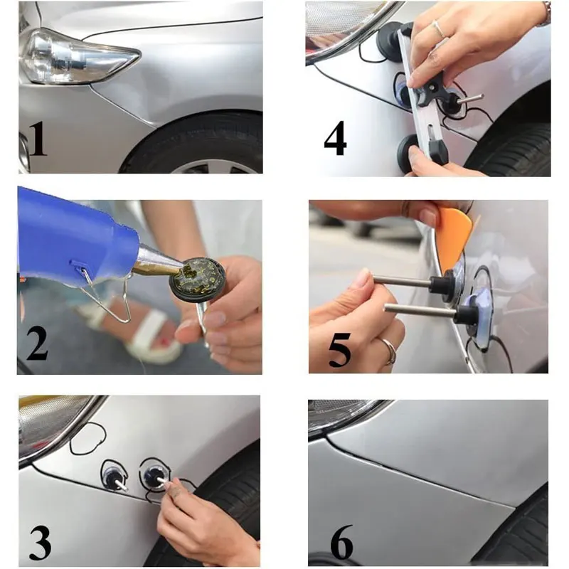 36/69Pcs Automobile Dent Repair Tool Set Car Dent Puller Small Dents Hail Damage Repair Tool Set Paint-Free Body Dent Remover