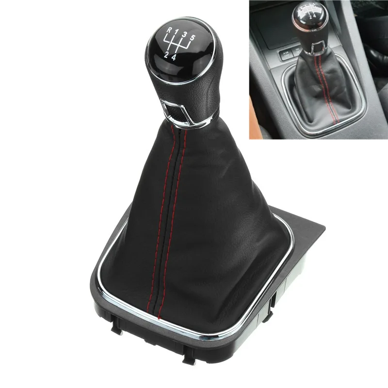 5 6 Speed Car Gear Shift Knob for VW Golf 5 6 Jetta 5 6 Leather Gaiter Boot Cover Stick Accessories