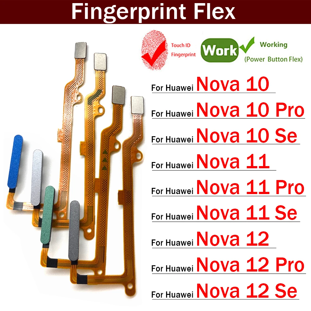 

Новинка для Huawei Nova 10 11 12 Pro Se, датчик отпечатков пальцев, ключ возврата домой, кнопка меню, гибкий ленточный кабель