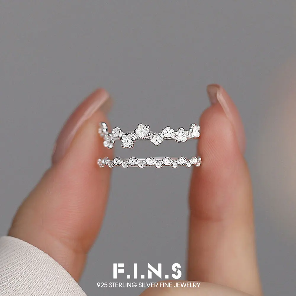 

Минималистичное кольцо F.I.N.S из стерлингового серебра S925 с цветком персика для женщин, модное тонкое кольцо в корейском стиле, изящное ювелирное украшение на палец