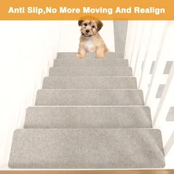 7/14Pcs DIY Self-adhesive Anti-slip Stair Mat 45x20cm Staircase Step Floor Stair Pad Sticky Bottom Rugs Carpet (Can Be Cutting)