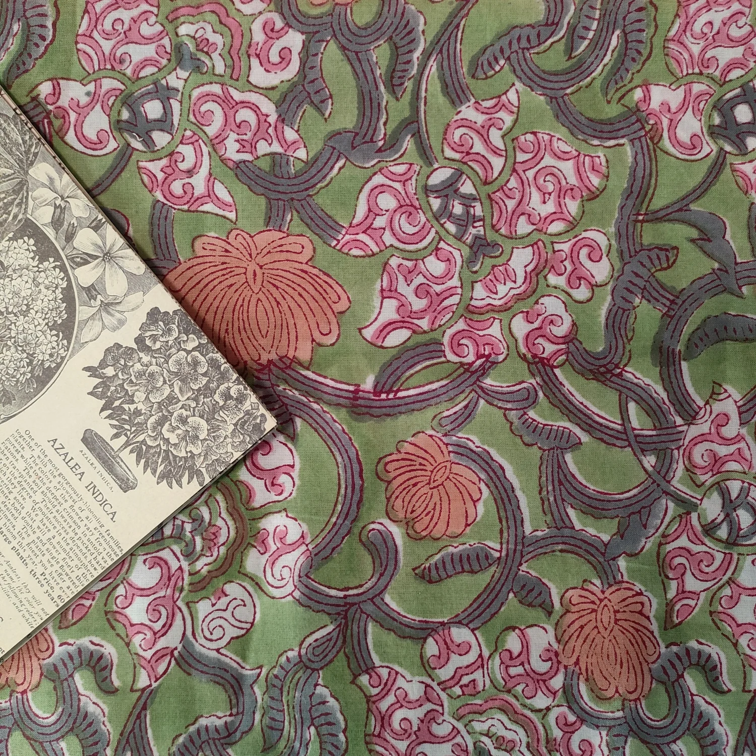 

India Block Print Natural Dye New Floral 100% Cotton 60S For Sewing Cloth Dresses Skirt Kids Designer Handmade