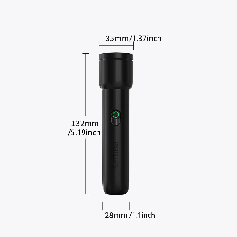 Philips SFL1123 Rechargeable Lamp Zoom Flashlight with Side Light EDC Portable Flashlight Rechargeable LED Flashlights for Camp